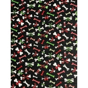 Fabric Traditions Small Christmas Dog Bones 100% Cotton By the Yard
